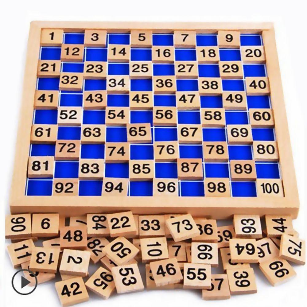 Mathematics Toy Early Learning Wooden Numbers Board 1-100 Consecutive Counting Game Sorting Blocks