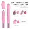 3-in-1 Cat Eyes Nail Magnet Heart Round Line Shape Nail Art Magnet Pen Magnetic Gel Polish Kit Stainless Steel Manicure Tools