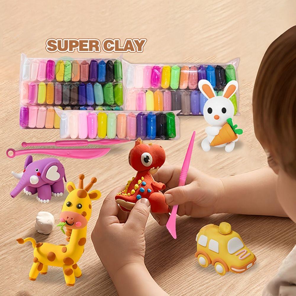 12/24/36pcs Ultra-Light Plasticine Modeling Clay Odorless Kids Polymer Clay Creative Play Dough