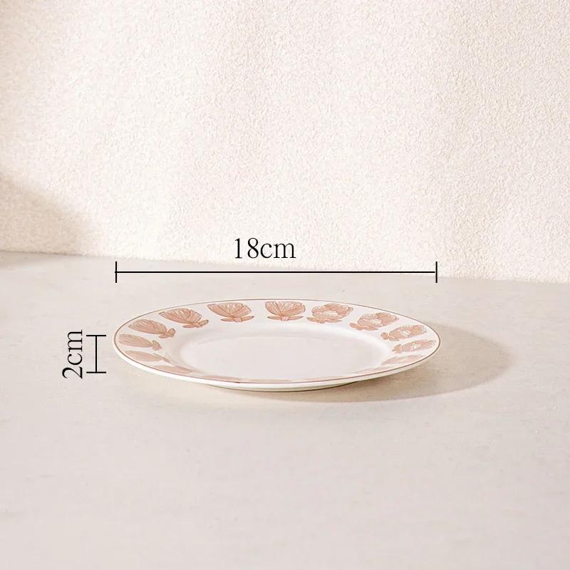 Изысканные цветы Керамическая тарелка Высококлассные рестораны Паста Обеденные тарелки Вкусные блюда Салатницы Уникальная домашняя посуда
