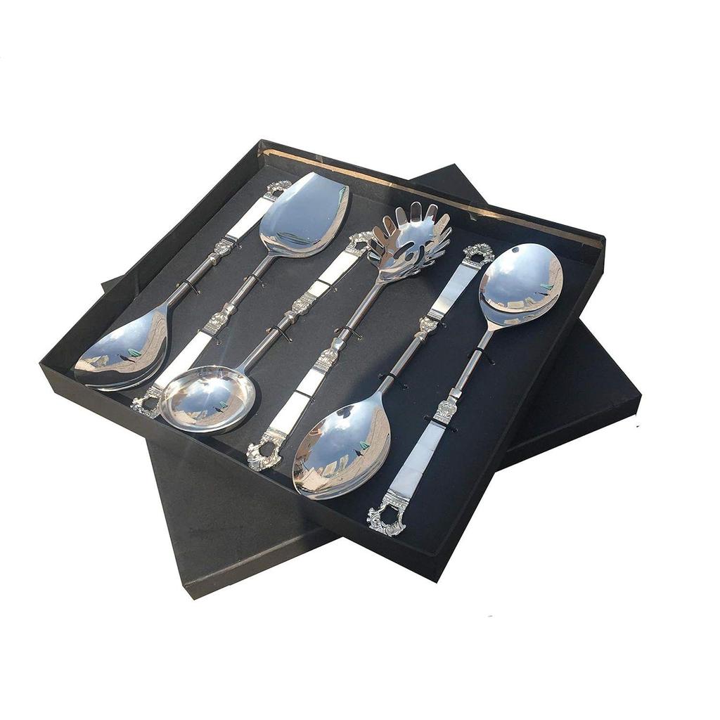 Перламутр (СС) Сервировочная ложка Taj Design с латунной ручкой и серебряным покрытием