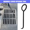 Manhole Cover Hook 30cm 40cm 50cm Non-slip Drain Cover Pry Bar Sharp Tip Strong Load-bearing Rebar Round Handle Sewer Lids Crowbar Lifter for