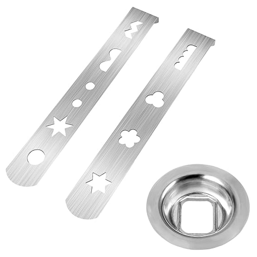 2 Pcs Biscuit Attachment 8 Patterns with Connection Ring Meat Mincer Attachment Cookie Maker Attachment for Size 5 Meat Grinder