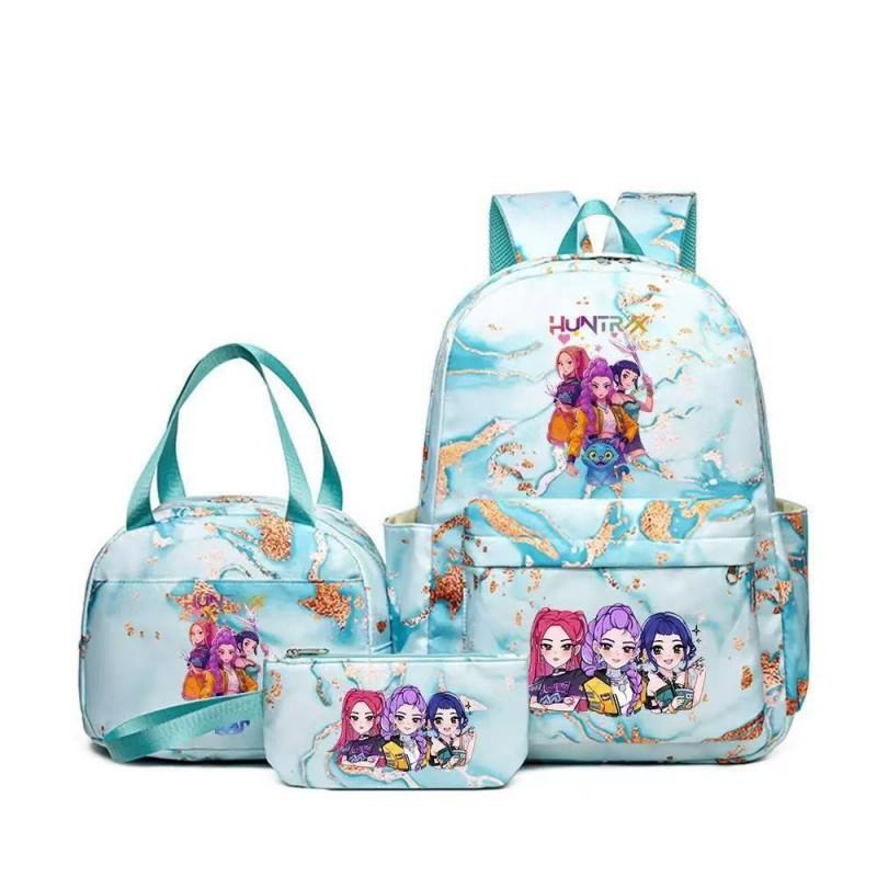 K-Pop Anime Girl Group Themed Backpack Set With Lunch Bag Pencil Case School Kids Oxford Fabric Lightweight Ergonomic Design