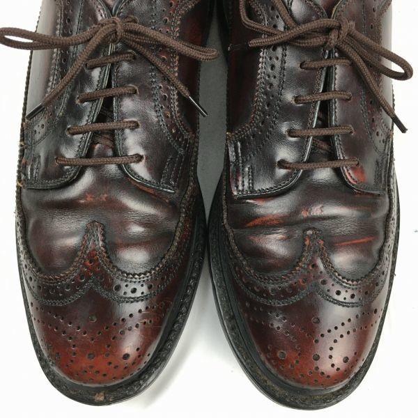 Rare Vintage Coburne Square Long Wingtip Shoes Burgundy Size 8.5D (26.0-26.5) Men's(USED)
