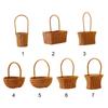 Brown Handhold Weaving Basket with Handle Hanging Basket Creative Flower Basket