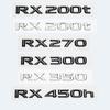 3D хромированная глянцевая черная ABS RX200t RX270 RX300 RX350 RX450h RX450hL гибридная эмблема для багажник автомобиля задняя наклейка с логотипом