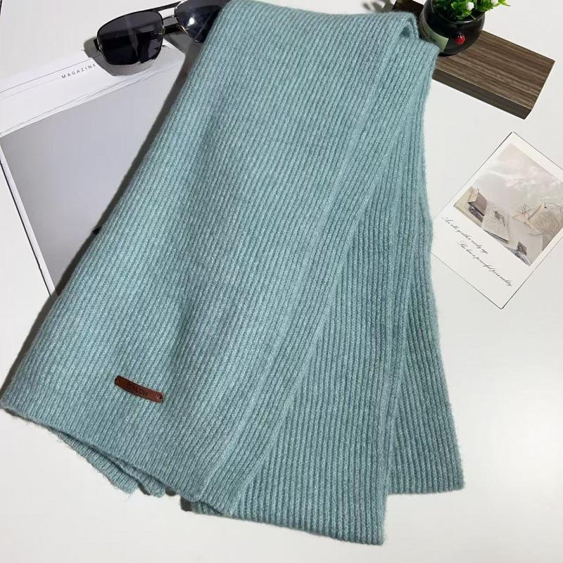 Warm and Versatile Imitation Cashmere Knitted Scarf for Women Solid Color New Style High End Winter All Match Scarf for Women