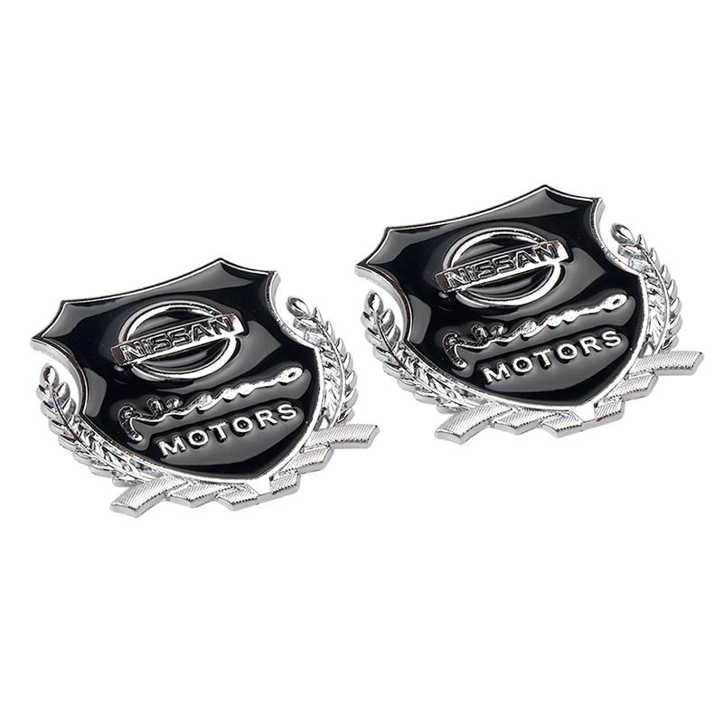 AUK2 3D Metal Car Badge Body Trunk Sticker Emblem Decoration Center Cover For Nissan Nismo GTR Qashqai j10 Rogue Juke X-Trail Tiida