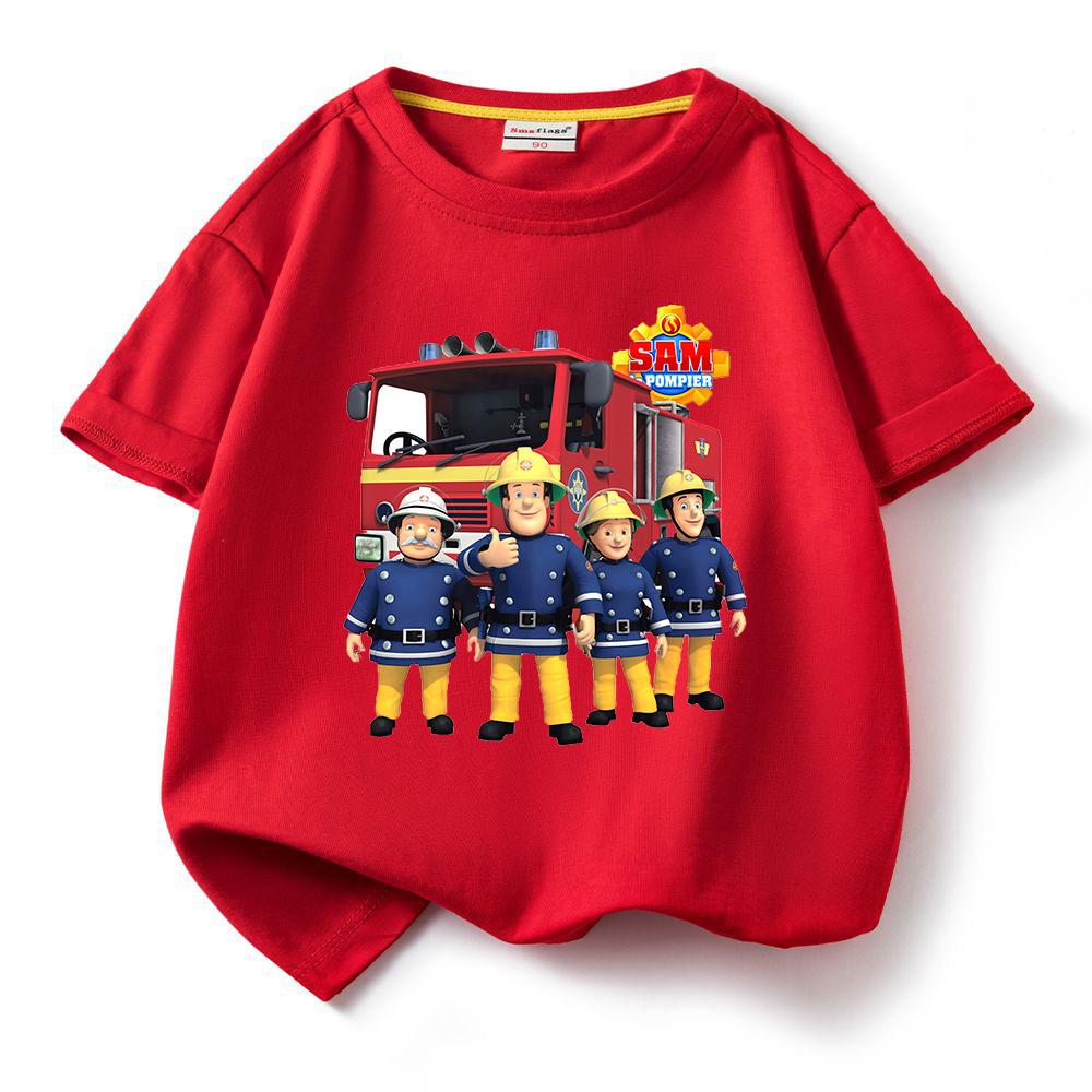 Fireman Sam tshirt for kids Boys short sleeve tee t shirt girls tops short sleeve Kids clothing
