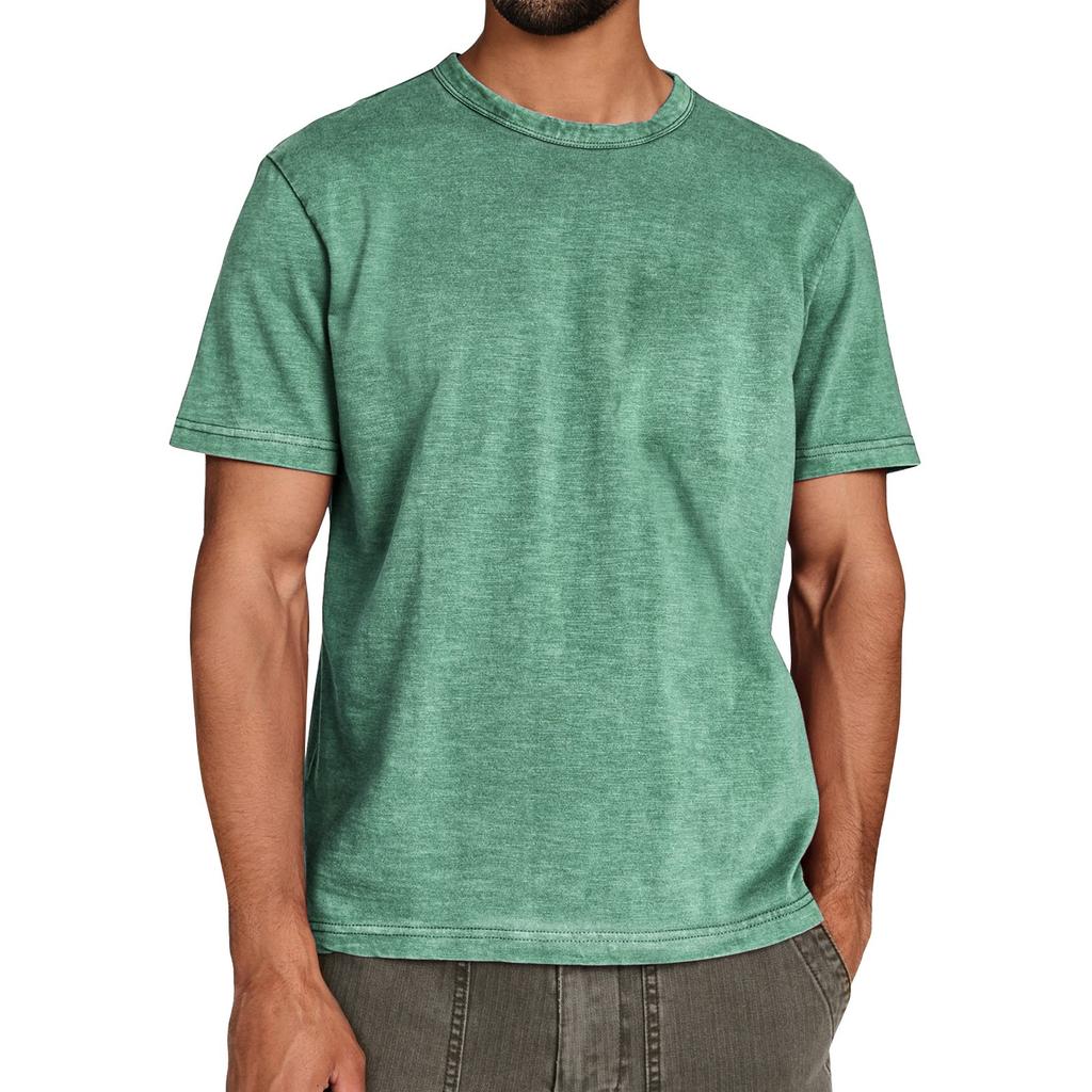 Men's Summer Solid Color Round Neck Loose Short Sleeve Top Men's Casual Fashion Short Sleeve Tops