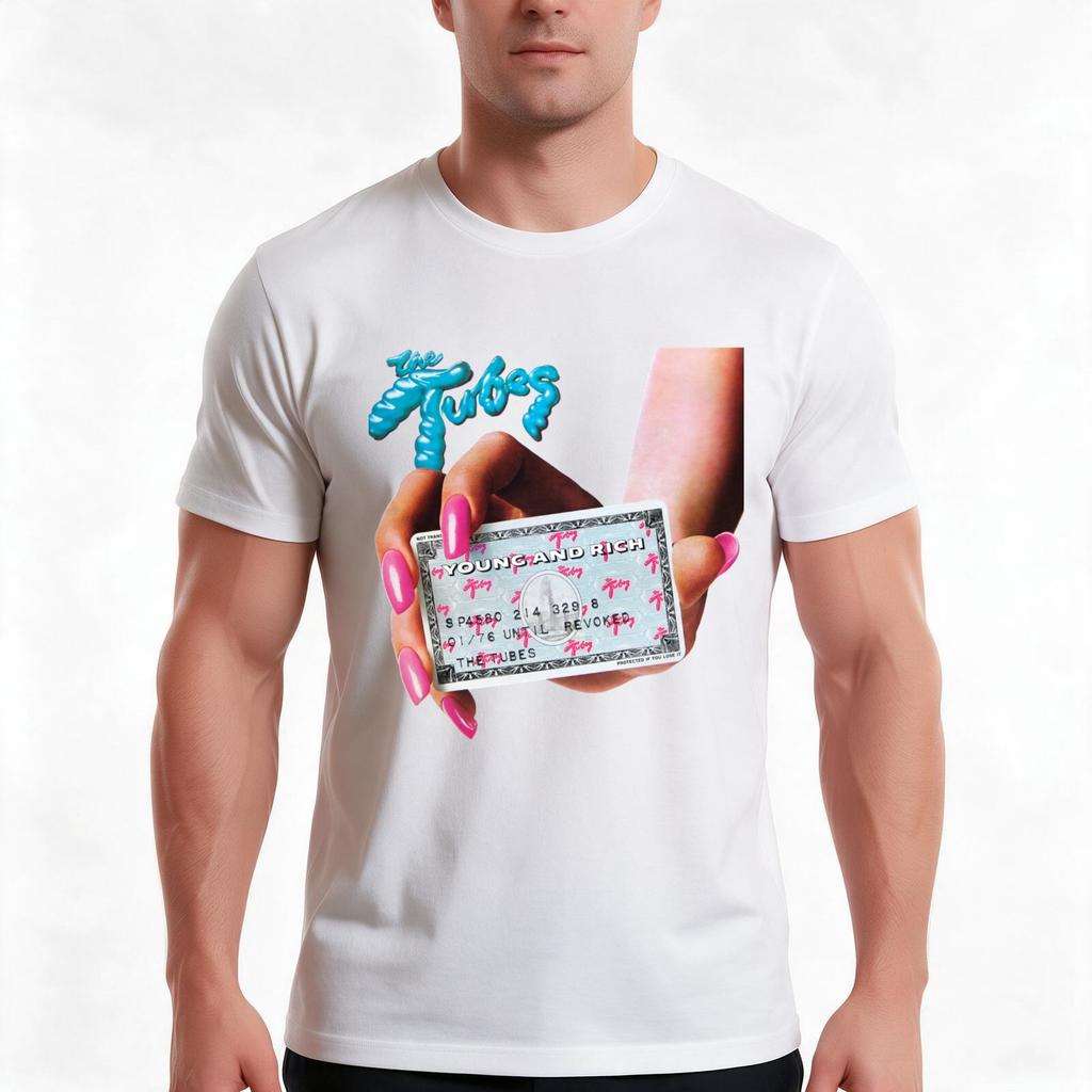 The Tubes Classic Tshirt Summer Casual Cotton Tee Oversized Streetwear Tops Vintage Graphic Print Loose Fit Short Sleeve