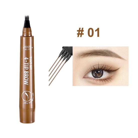 Карандаш для бровей 2,5 г, 4 микро-вилки, аппликатор, водонепроницаемый, натуральный, долговечный, устойчивый к размазыванию, жидкая ручка для микроблейдинга для бровей, контурная ручка для женщин и девочек