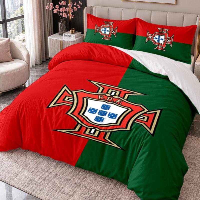 Portugal National Team 3Pcs Bedding Set Duvet Cover With Two Pillowcases For Bedroom Home Decoration