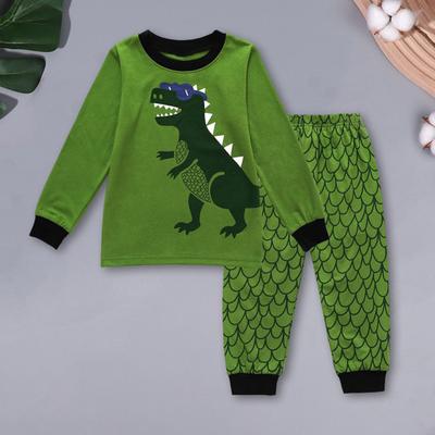 Пижамный комплект Yousheng Kids Dinosaur, комплект из 2 предметов, пижамные наряды для детей, одежда для сна с мультяшным принтом, приятная для кожи одежда для отдыха, домашняя одежда, костюмы
