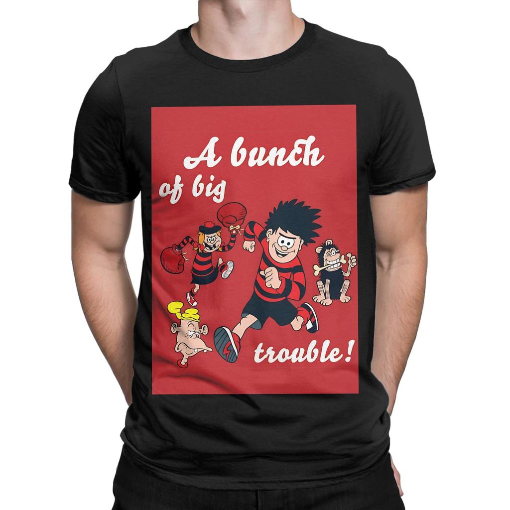 Dennis and Gnasher Essential Funny 100% Cotton T-Shirt The Beano Tops Tees For Men