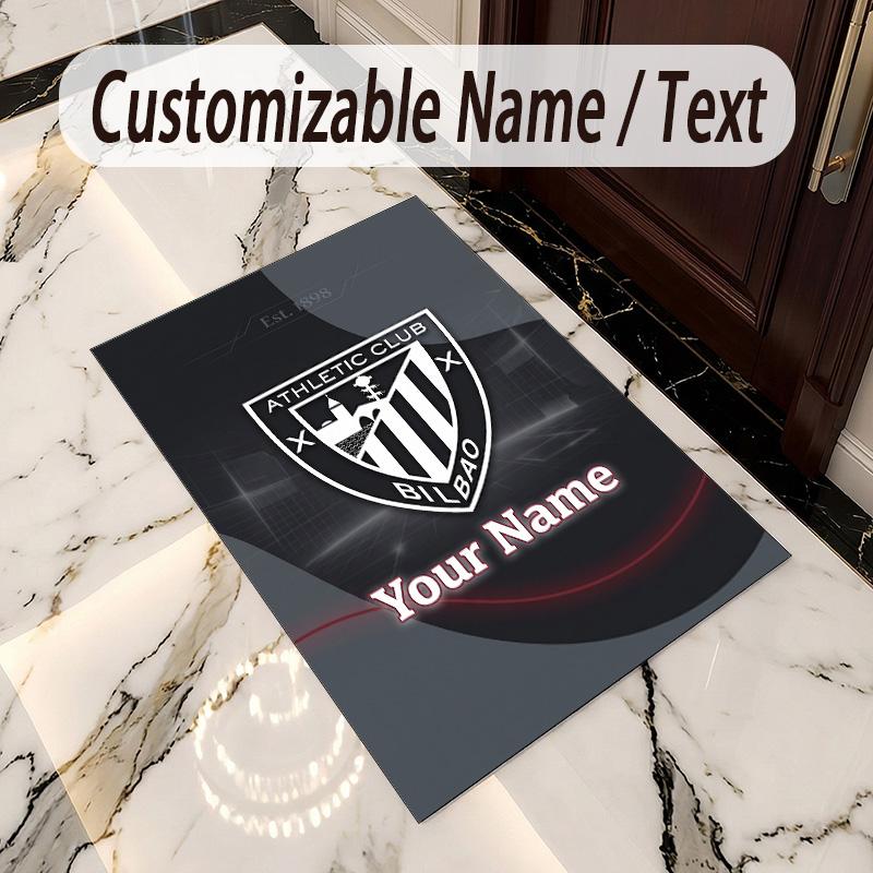 Crystal Velvet Rug Athletic Bilbao FC Print Custom Name Text Floor Mat Home Decor