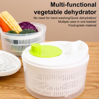 Центрифуга для обжарки салата, овощей, фруктов, миска для мытья салата, большая емкость, без BPA, двухслойная, съемная, ручная центрифуга для обжарки салата