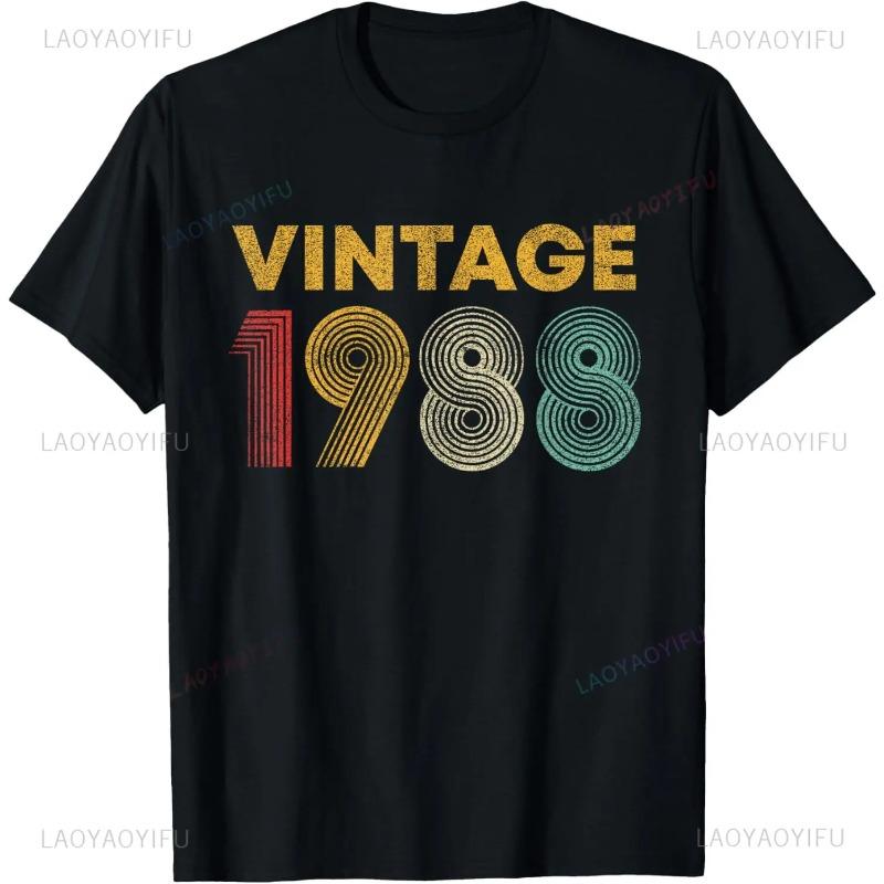 Vintage Limited Edition 37th Birthday Gifts 37 Year Old T-Shirt Mens Clothing Short Sleeve Custom T-Shirt Camiseta