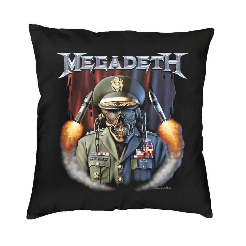 Квадратная наволочка для подушки с изображением хэви-метал группы Megadeth, домашний декоративный чехол для подушки с рисунком рок-группы, декоративная подушка для дивана, двусторонняя печать
