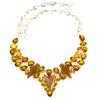Citrine Quartz Golden Rutile Silver Jewelry Necklace 16-18''