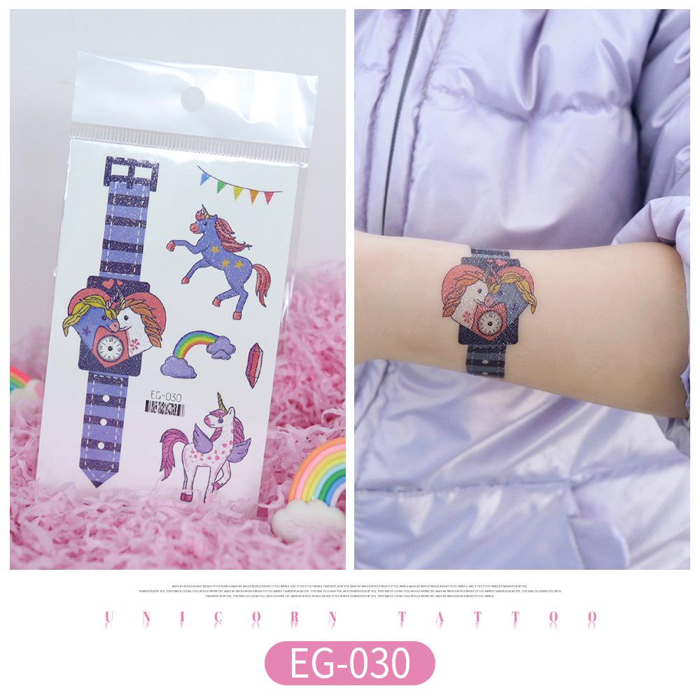 Unicorn Glitter Tattoo Stickers: Cute Temporary Cartoons for Kids