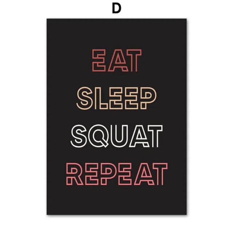 Плакат для декора домашнего спортзала, Гантели Штанга Фитнес Спорт Бег, Настенное искусство Холст Живопись, Скандинавские принты, Идеальные настенные картины