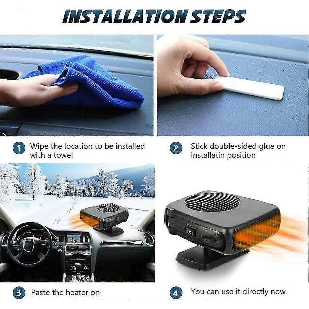 12V and 150W New Upgrade Portable Car Heater, 2 in 1 Heater & Fan, Automobile Windshield Defroster Fan, Car Defroster That Plug into Cigarette Lighter