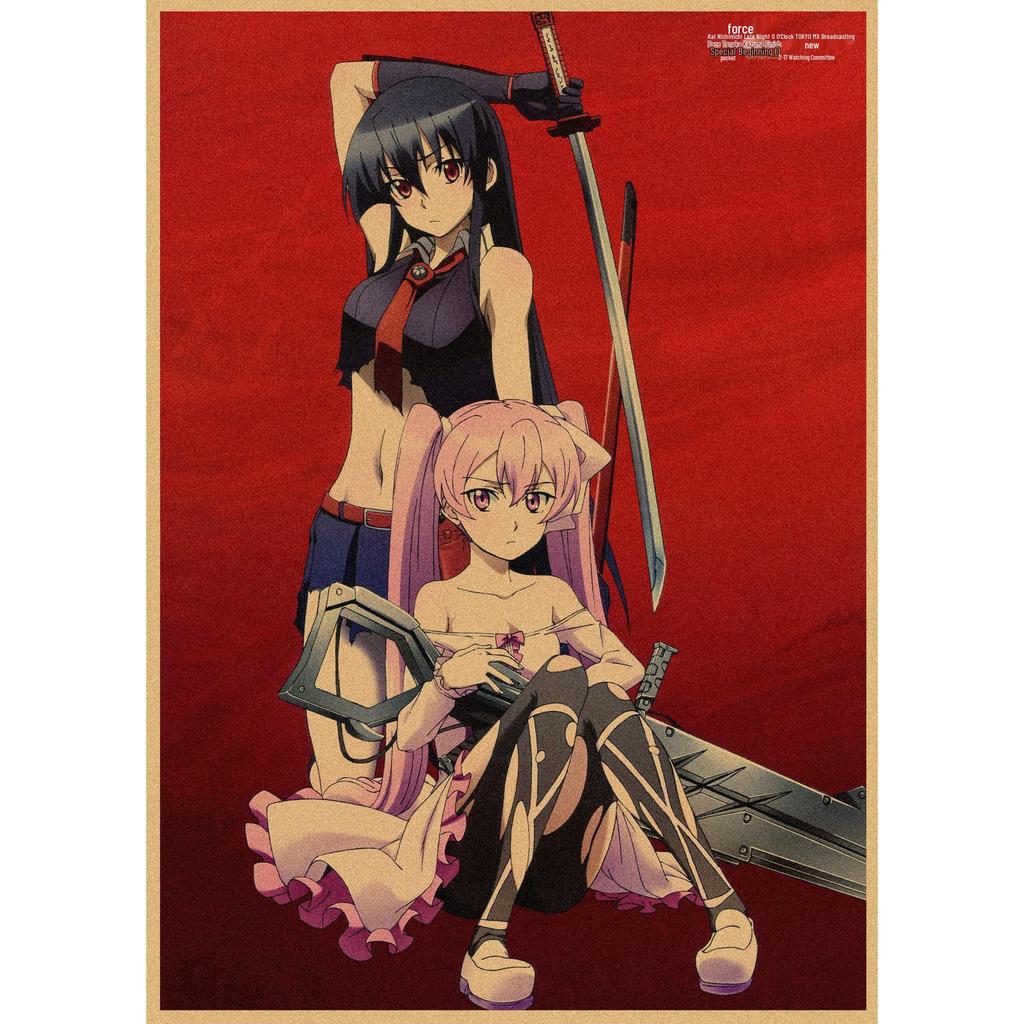 Ретро-плакат аниме Akame ga Kill - Настенное панно из крафт-бумаги 224