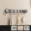 Wall-Mounted Vacuum Suction Cup Hooks 4/6 Hooks Kitchen Storage Hooks  for Home