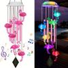 Solar Wind Chimes for Outside  Flamingo   LED Color Changing Chime Light  Powered with 4 Iron Tubes