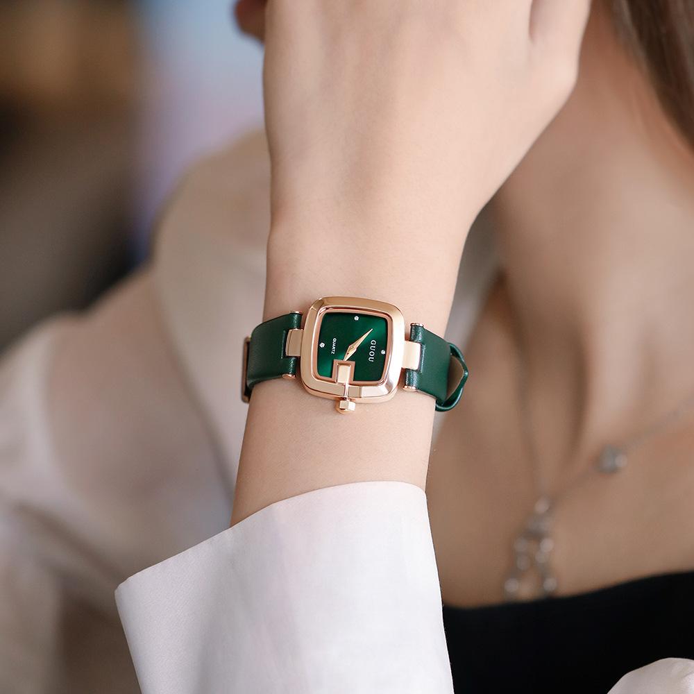 Women's Watch Light Luxury Retro Small Square Watch Women's New Style Simple Temperament Belt Quartz Watch Women