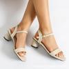 Women's High-heeled Sandals Square Head Thick Heel Open-toe One-button Fashionable Versatile and Elegant High-heeled Shoes