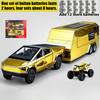 1/32 Gold Tesla Cybertruck Off Road Pickup Truck Alloy Metal Diecast Model Car Perfect Holiday Present Boy & Suitable For Collectibles