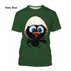 Fashion Cartoon Calimero 3D Print T-shirt Men's And Women's Summer Casual Short-sleeved Cute Round Neck Tops Designer Tshirt