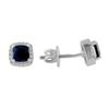 Silver Earrings with 1.823ct Natural Sapphire, Cubic Zirkonia (2085539)