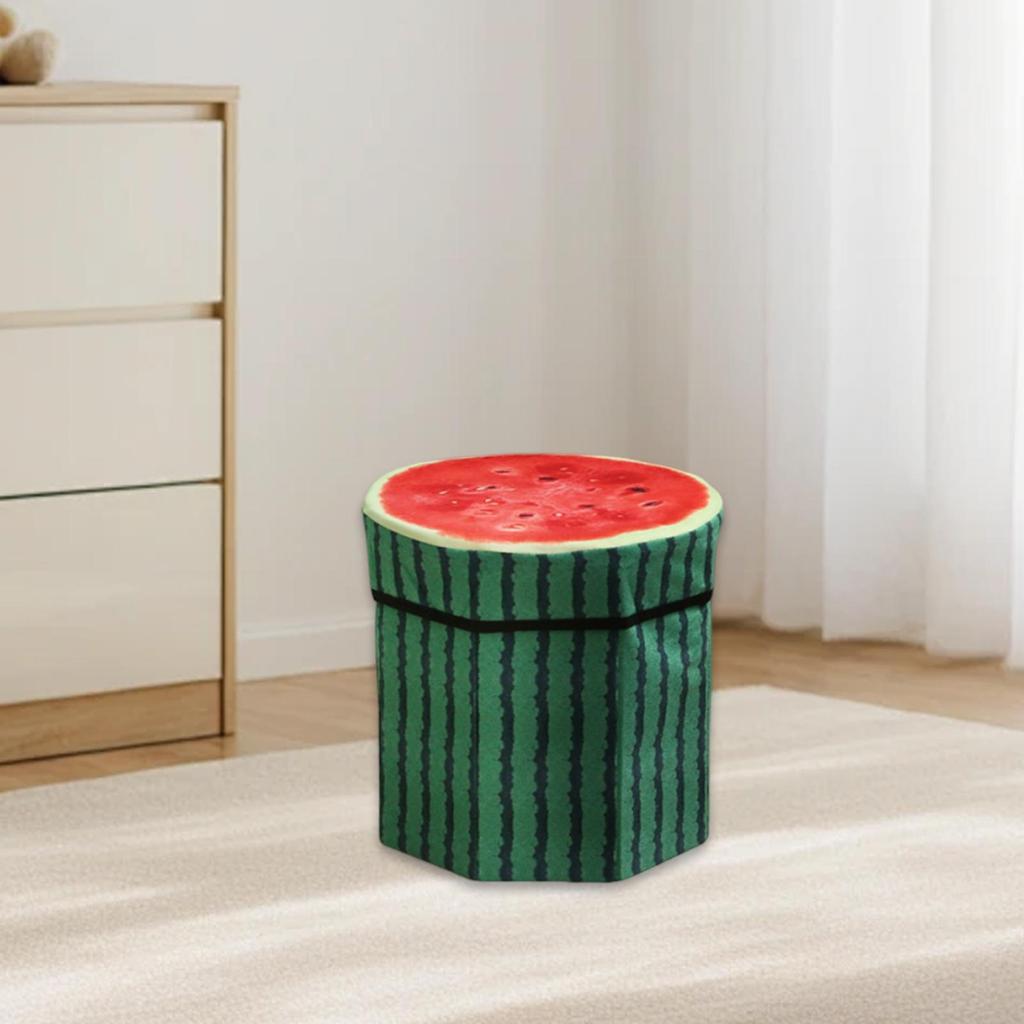 Folding Storage Ottoman Toy Storage Box 11.42x11.42x11.81inch Footrest Funny