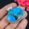 Turquosie Gemstone Pendant Solid 925 Sterling Silver Pendant Jewelry Gift For Unisex