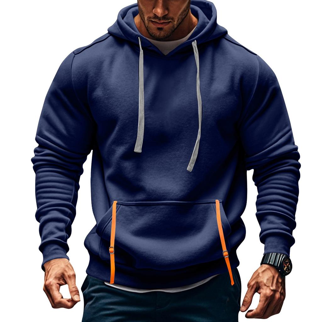 Мужская толстовка с капюшоном на молнии, карманный кардиган, мужская спортивная повседневная толстовка большого размера