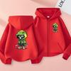 2026 New Style Children's Sporty Zippered Hooded Sweatshirt Casual Jacket with Cartoon Lizard Pattern for Ages 3 to 12