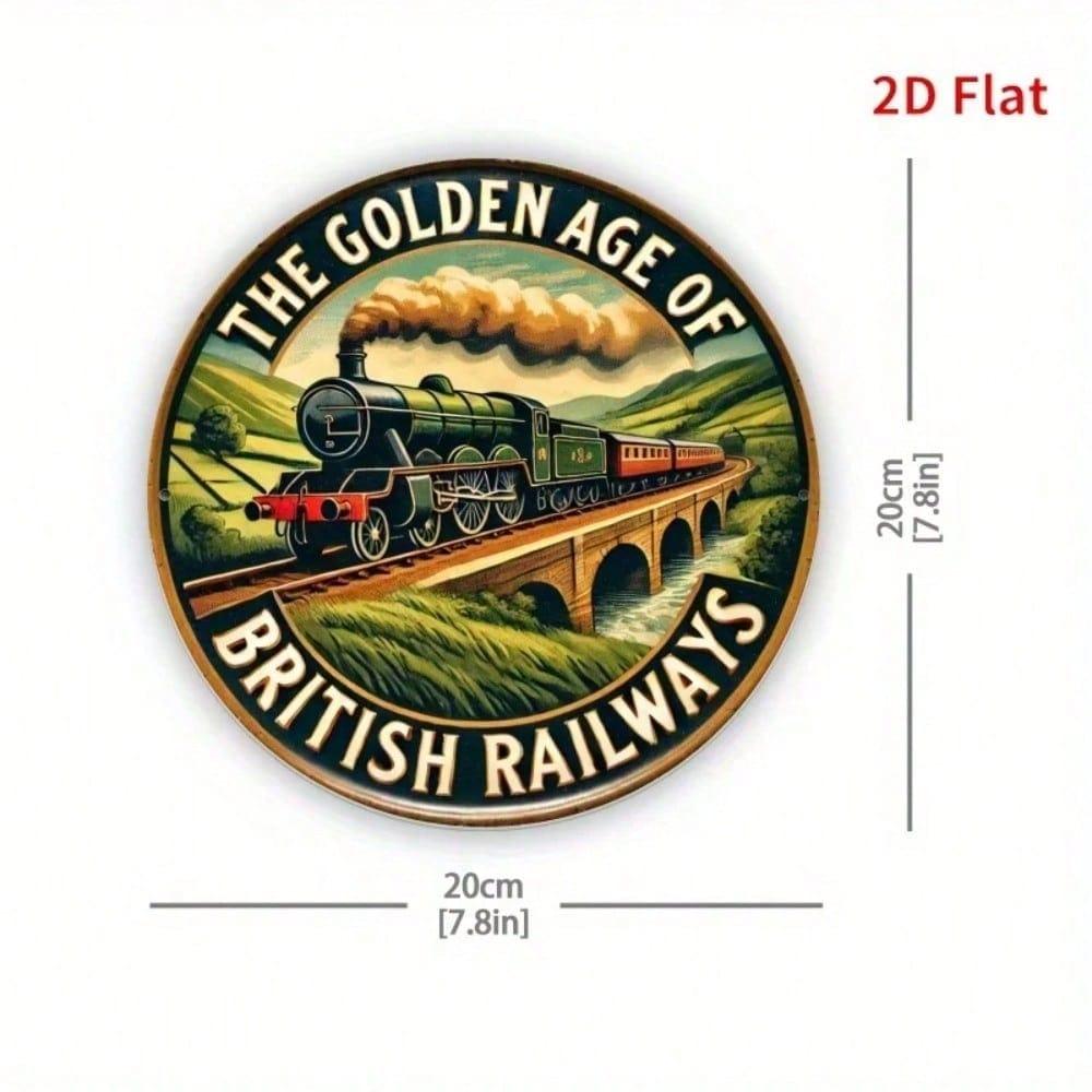 Винтажная металлическая табличка British Railways 8x8 дюймов Настенное искусство с паровозом Декор для поезда