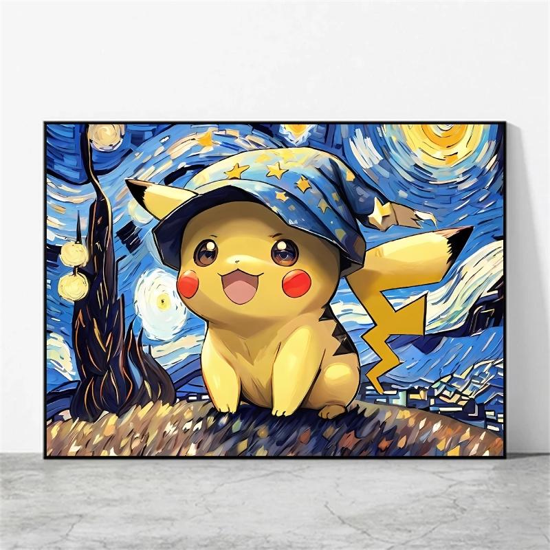 New Van Gogh Museum Canvas Printings Pokemon Pikachu Birthday Gifts Charizard Painting Art Prints Picture Modern Home Decorative