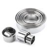 11pcs/Set Stainless Steel Round Cookie Moulds Practical Biscuit Cutters Circle DIY Mousse Cake Dessert Pastry Decorating Tool