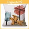 Premium Cotton Linen Pillow Case With Timeless Tulips Design For Home Decor