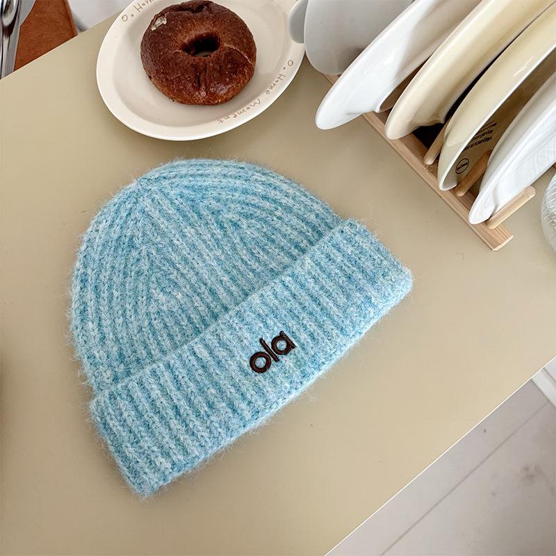 Шерстяная вязаная шапка Английская вышивка Ола Универсальная шерстяная шапка Модная мужская и женская вязаная холодная шапка