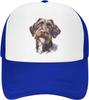 Wirehaired Pointing Griffon Dog Watercolor Print Mesh Trucker Hat Adjustable Baseball Cap Casual Snapback for Men Women