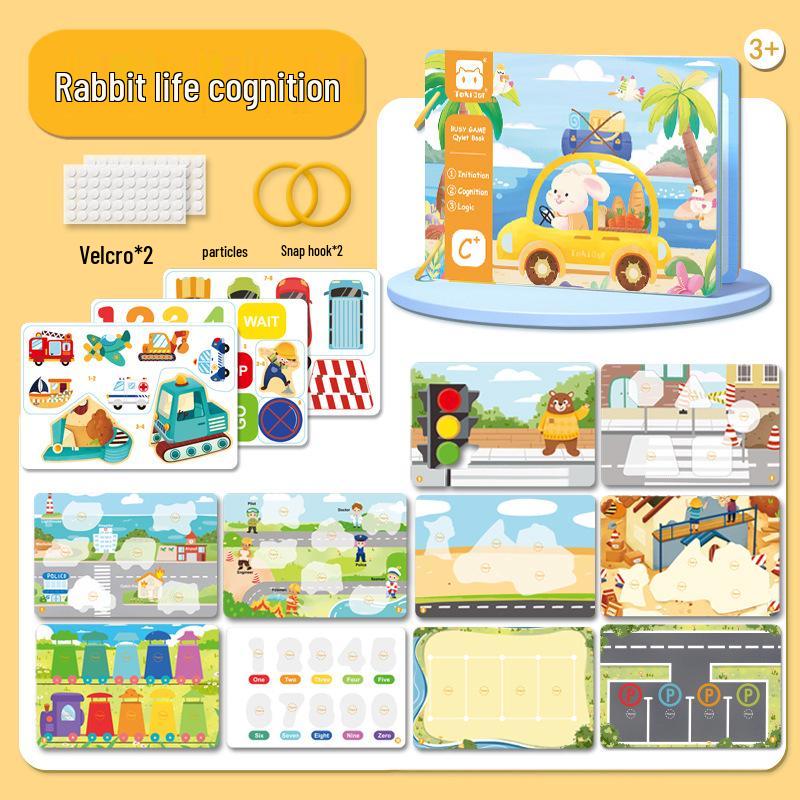 Детская тихая книжка с отрывными страницами: Развивающая игрушка на липучках