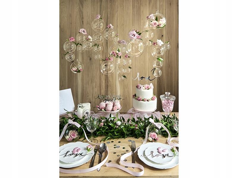 Topper Na Tort Love, Srebrny, 17 Cm, 1 Szt.