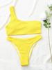 Женский купальник однотонный змеиный мальчик ткань одно плечо высокая талия бикини сексуальный купальник