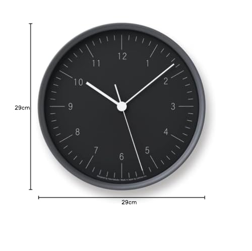 Lemnos Аналоговые настенные часы City Pop YK23-03 BK, с радиоконтролем, АБС-пластик, черный